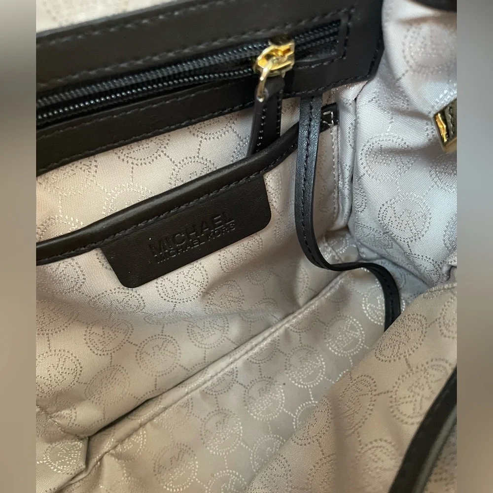 Michael Kors Camouflage Leather Tote in Brown and Black - Picture 5 of 10
